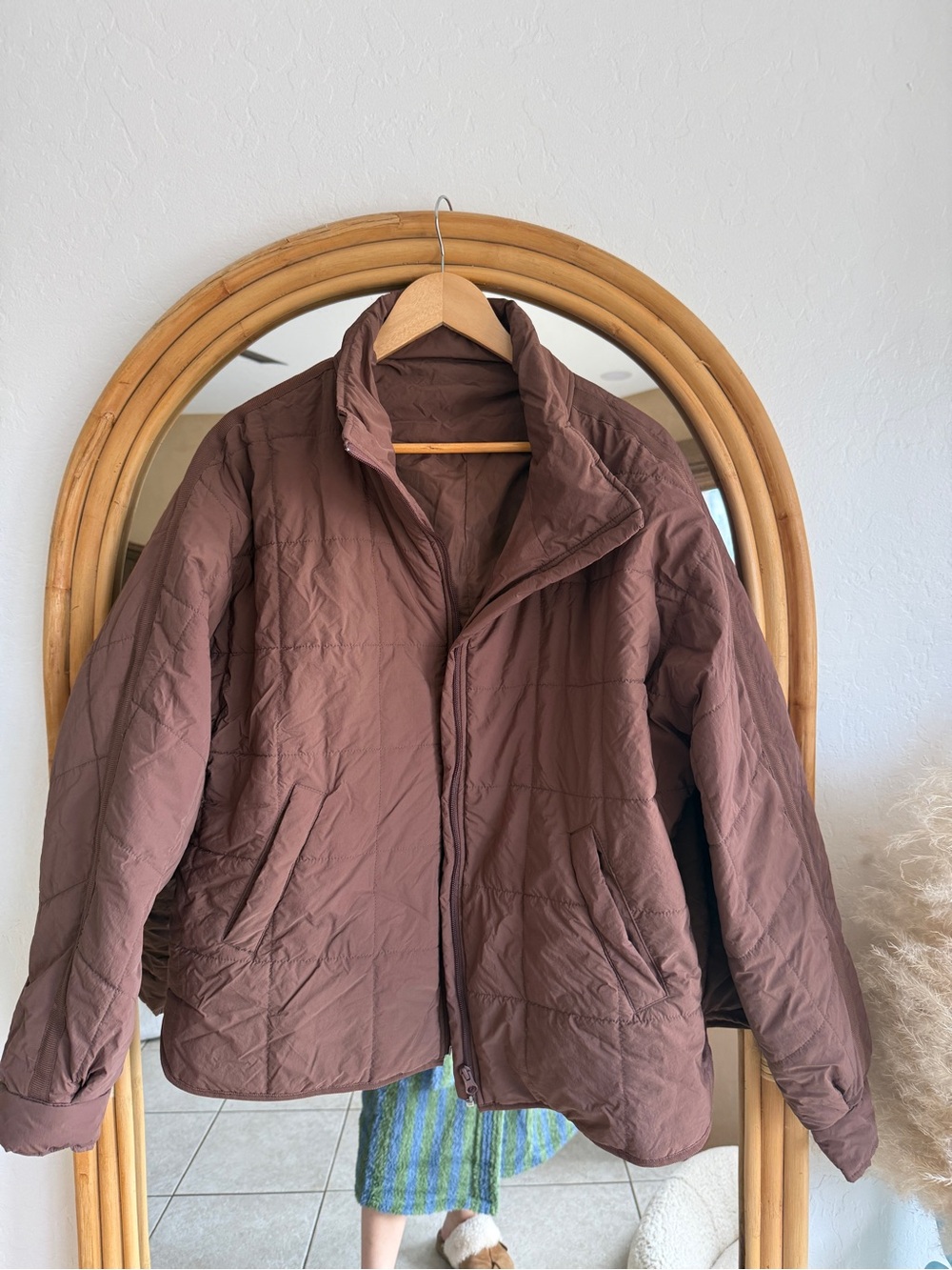 Women’s Brown Quilted Puffer Jacket — Classic Cozy Layer